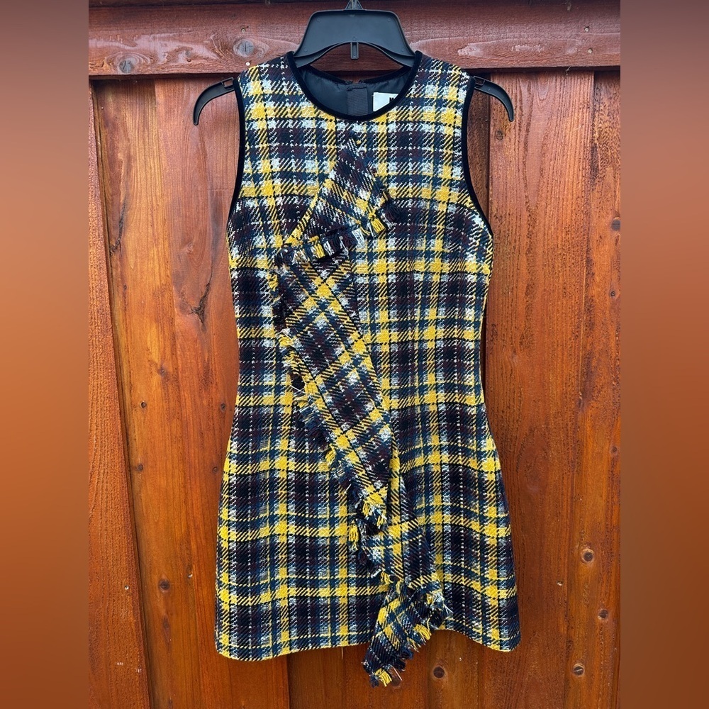 MSGM plaid tweed sheath dress